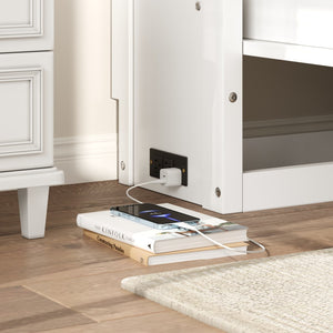 English Elm Twin Size Murphy Bed With Charging Station & Storage Drawer – Stylish, Space-Saving Solution! N7090004019K-GIGA