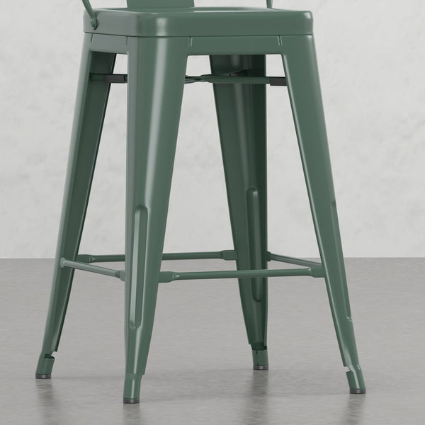 English Elm Keeley 24-Inch Industrial Counter Stools Set Of 4 - Ergonomic, Durable, And Stylish For Home Bars B2732P253612