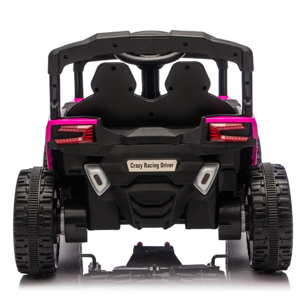 English Elm 24v Kids Utv Ride on with Dual 80w Motors Remote Control and Four Wheel Suspension Pink W1578P342131