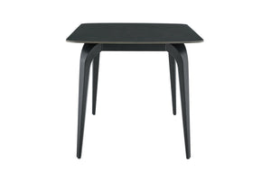 English Elm Modern Sintered Stone Rectangular Dining Table with Gold Accent Metal Base W3493S00015