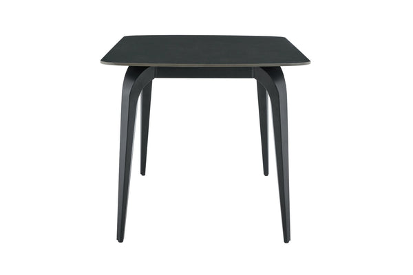 English Elm Modern Sintered Stone Rectangular Dining Table with Gold Accent Metal Base W3493S00015
