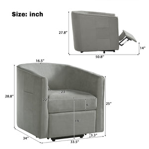 English Elm Power Lift Recliner Barrel Back Chenille Chair for Seniors with Footrest Pocket Grey N719P355911E