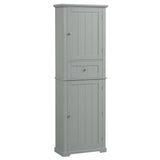 English Elm Tall Bathroom Storage Cabinet, Freestanding Storage Cabinet With Drawer and Adjustable Shelf, Mdf Board With Painted Finish, Grey