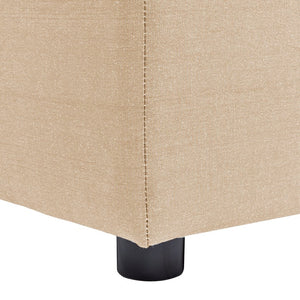 English Elm Jennifer Taylor Home - Cleo Almond Beige 45.5" Modular Armless Loveseat - Weather‑Resistant Olefin, Deep Seating Bench Comfort B2719P245989