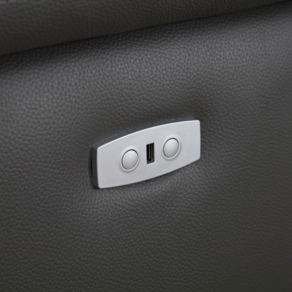 English Elm Wall-Hugger Reclining Sofa: Modern L-Shaped Genuine Leather Couch With Usb, Adjustable Comfort Features W2582S00020-GIGA