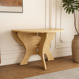 English Elm 43 Inch Foldable Mdf Dining Table with Warm Wood Grain Veneer for Compact Living Ancient Oak W2700P409329
