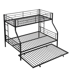 English Elm Twin Over Full Metal Bunk Bed With Trundle – Sturdy, Space-Saving Design, No Box Spring Needed! W311P297436-GIGA