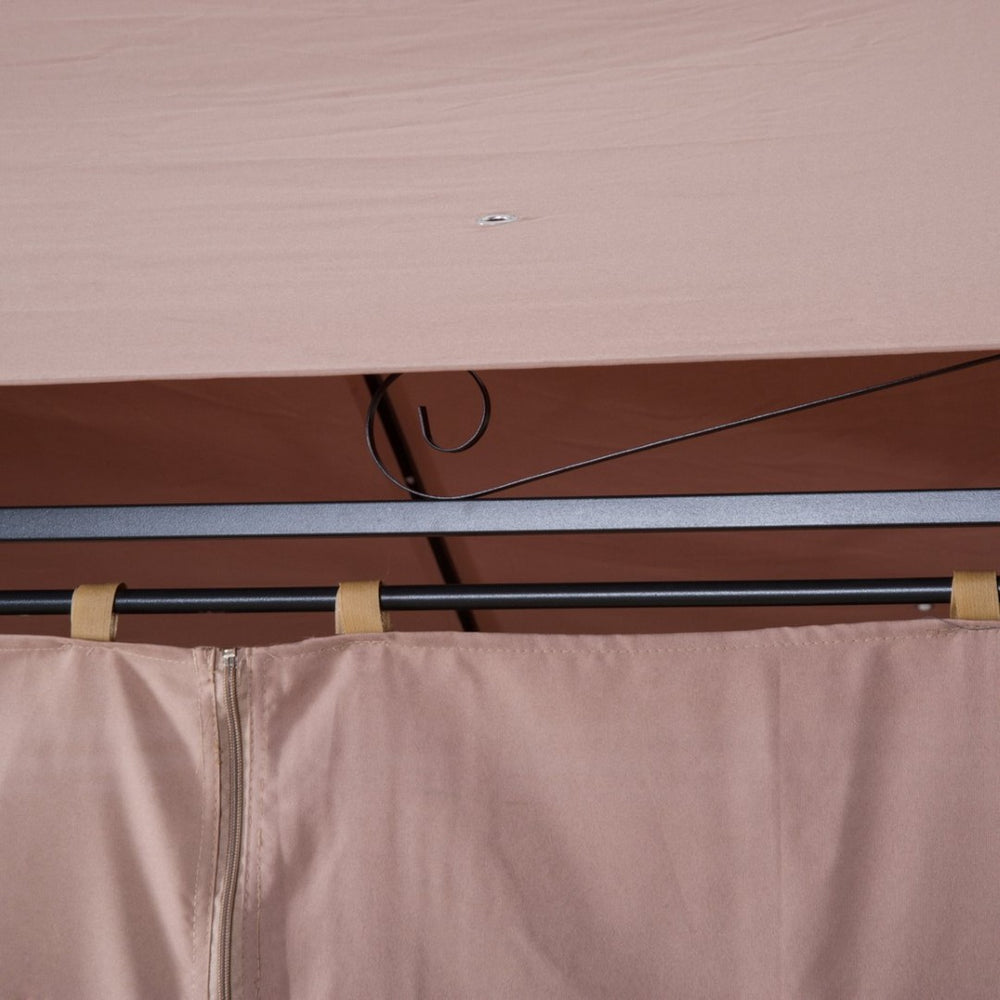 English Elm Outsunny 10' X 13' Outdoor Gazebo Canopy With Vented Roof & Curtains - Perfect For Backyard Relaxation W2225P200567-GIGA