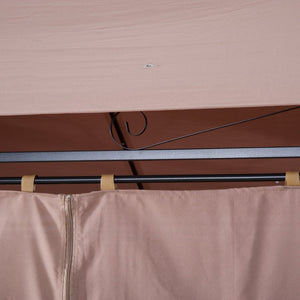 English Elm Outsunny 10' X 13' Outdoor Gazebo Canopy With Vented Roof & Curtains - Perfect For Backyard Relaxation W2225P200567-GIGA