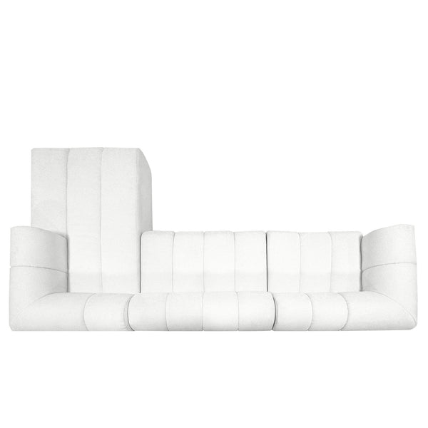 English Elm Christopher Knight Home® - 122" Modern L-Shaped Sectional Sofa with High-Resilience Foam, Low-Profile Design, Stain-Resistant Fabric Comfort Beige N767P277694A