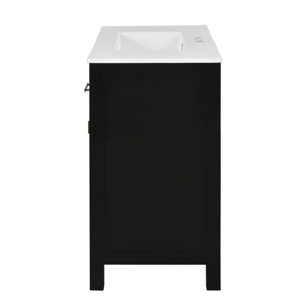 English Elm 72'' Modern Bathroom Vanity Set With Durable Ceramic Sink, Solid Wood Frame, Ample Storage & Style N710SS00011B