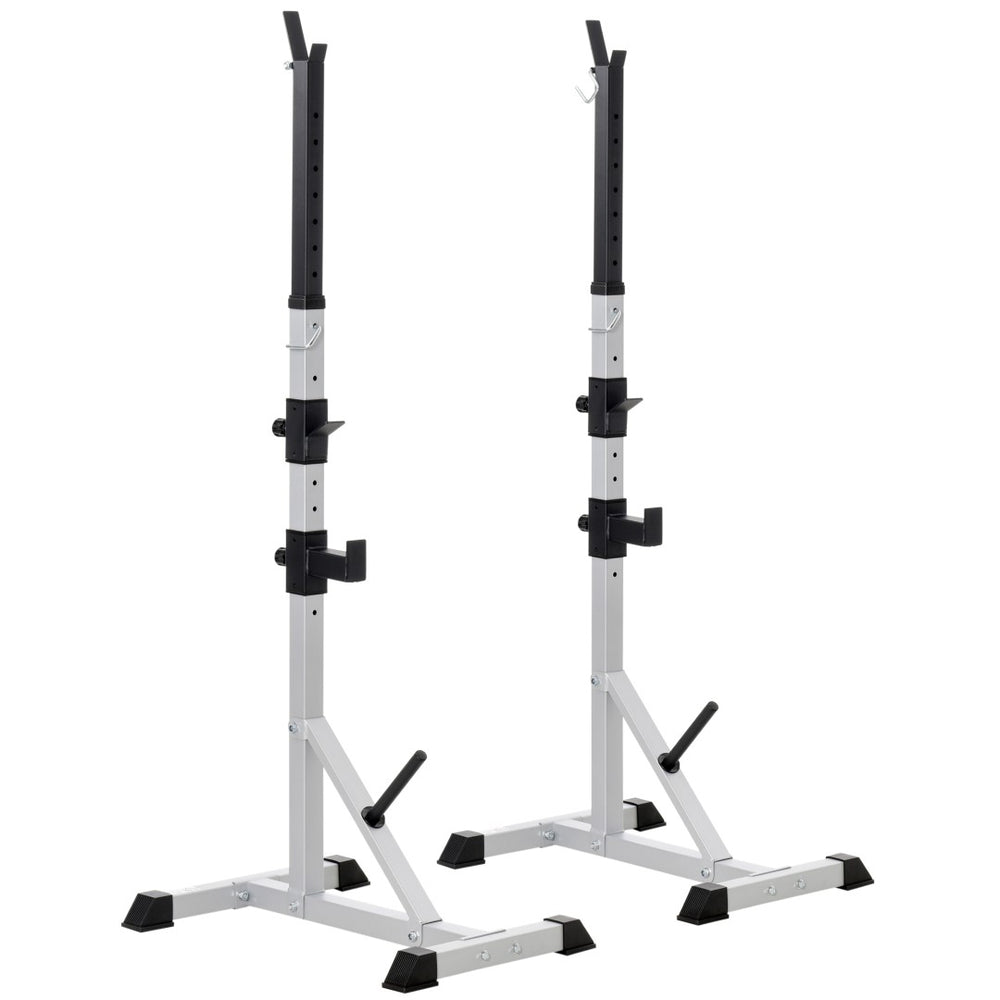 English Elm Soozier Adjustable Steel Squat and Bench Press Rack Pair for Home Gym 440 Lb W2225P249731