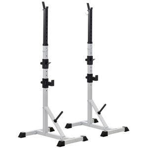 English Elm Soozier Adjustable Steel Squat and Bench Press Rack Pair for Home Gym 440 Lb W2225P249731