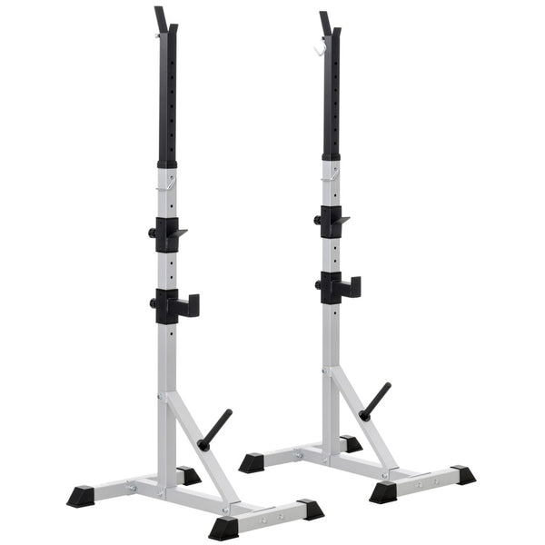 English Elm Soozier Adjustable Steel Squat and Bench Press Rack Pair for Home Gym 440 Lb W2225P249731