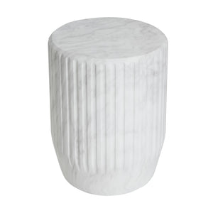 English Elm Christopher Knight Home® - Outdoor Cicci Carved Side Table - Sculptural White Accent For Indoor/Outdoor Living Spaces N773P283503W