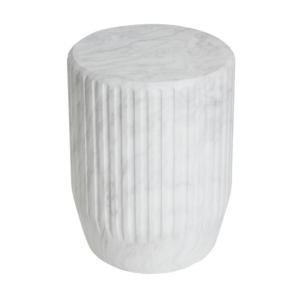 English Elm Christopher Knight Home® - Outdoor Cicci Carved Side Table - Sculptural White Accent For Indoor/Outdoor Living Spaces N773P283503W