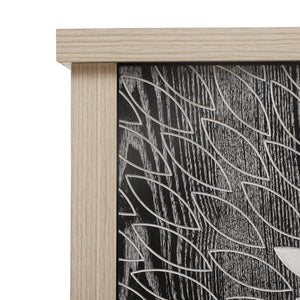 English Elm 2-Door Carved Storage Cabinet with Floral Handle, Adjustable Shelf, Anti-Tip Safety, Slim Design Black,Natural W688P232768