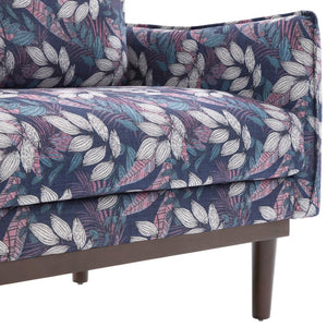 English Elm Modern Chenille Loveseat with Pocket Spring Cushions and Rubberwood Legs for Living Room Blue N763P347228C