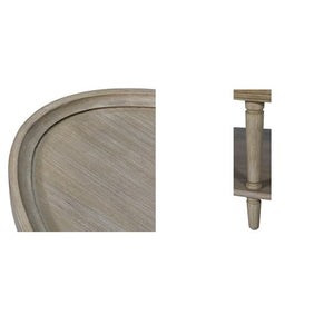 English Elm Oval Reclaimed Greige Coffee Table with Lower Shelf, Oval Wood Veneer Top, 48"W x 24"D x 17"H Elegance B035P256574