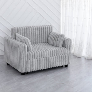 English Elm 3 in 1 Convertible Sleeper Sofa Bed with Plush Fabric, Spring Support, Cozy Skin-Friendly Comfort Light Gray W1767P195964