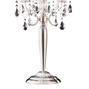 English Elm 29.5" Polyresin Table Lamp with Chestnut Geometric Weave Finish, Oval White Fabric Shade, UL Listed Silver B072116219