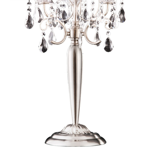 English Elm 29.5" Polyresin Table Lamp with Chestnut Geometric Weave Finish, Oval White Fabric Shade, UL Listed Silver B072116219
