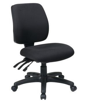 OSP Home Furnishings Mid Back Armless Ergonomic Office Chair with Lumbar Support and Pneumatic Height Adjust 33320-30