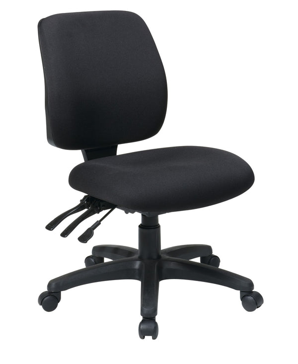 OSP Home Furnishings Mid Back Armless Ergonomic Office Chair with Lumbar Support and Pneumatic Height Adjust 33320-30