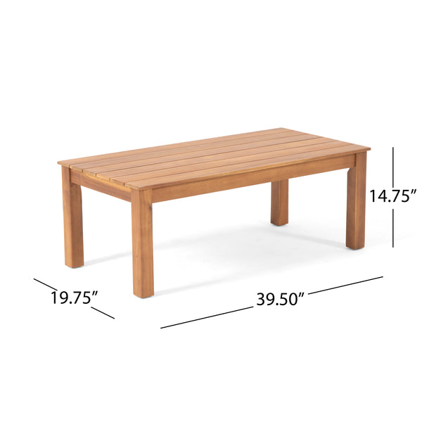 English Elm Christopher Knight Home® - Acacia Outdoor Loveseat and Coffee Table Set with Cushions, Mid-Century Acacia Wood Patio Seating Beige+Brown 68024.00CRM