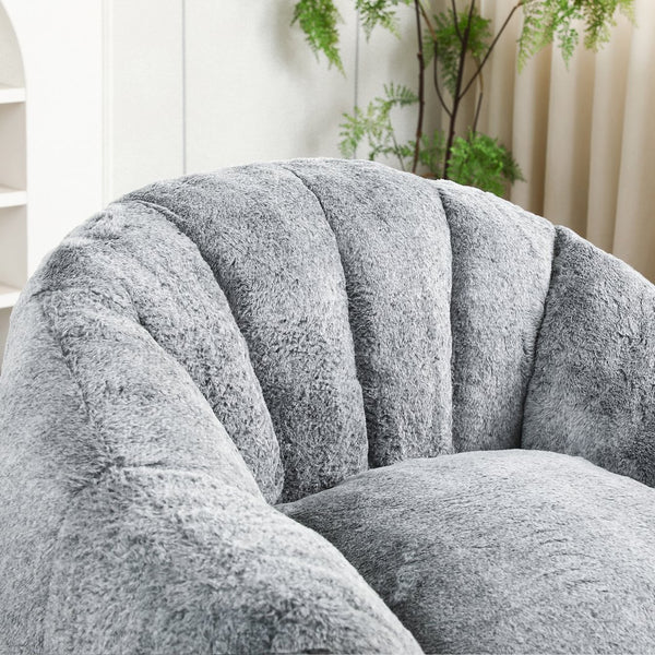 English Elm Bean Bag Chair – Cozy Faux-Fur Sofa With Armrests, High-Density Foam, Stylish For Living Room & More W2200P313806