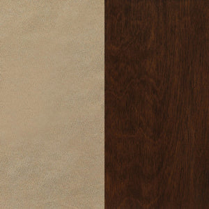 English Elm Calloway Tobacco 5-Piece Game Set with Upholstered Tan Casters, Rich Wood Grain Table for Entertaining B062S00897