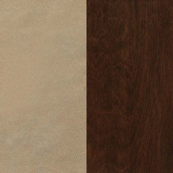 English Elm Calloway Tobacco 5-Piece Game Set with Upholstered Tan Casters, Rich Wood Grain Table for Entertaining B062S00897