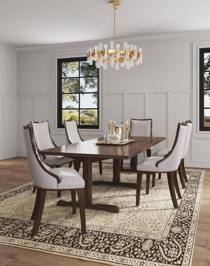 English Elm Grand Upholstered Dining Chairs In Light Gray - Set Of 2, Luxe Comfort & Solid Wood Design B365P397813
