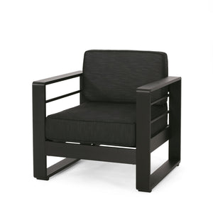 English Elm Christopher Knight Home® - MAYA Modern BAY MP1 Club Chair Dark Gray Aluminum Frame Weather-Resistant Patio Accent Seating 33.5"L 69967.00