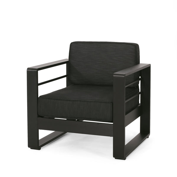 English Elm Christopher Knight Home® - MAYA Modern BAY MP1 Club Chair Dark Gray Aluminum Frame Weather-Resistant Patio Accent Seating 33.5"L 69967.00