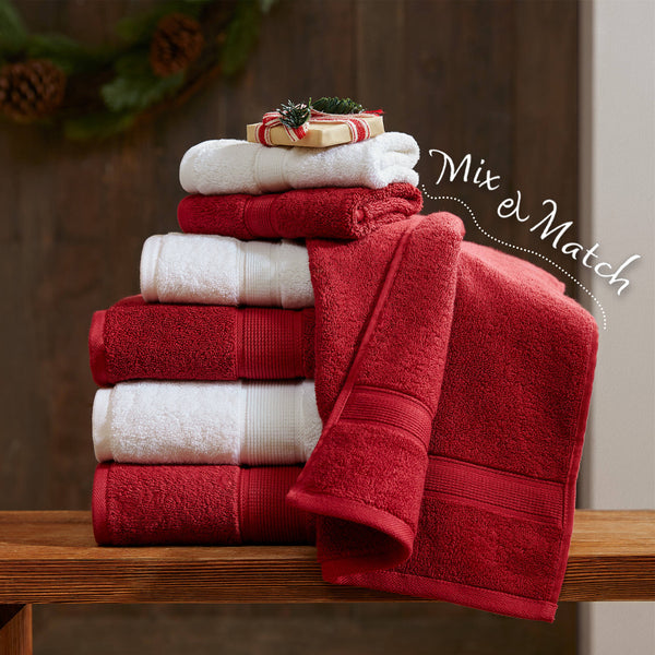 English Elm Ultra-Soft Cotton Bath Sheet Set 34x68 Inch 2-Pack - Plush, Highly Absorbent Towels for Home Spa Comfort Red 14.5 L x 10.5 W x 9 H B035P294491