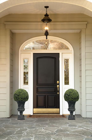 English Elm 32" Ball Topiary in Magnesia Pedestal Pot — Lifelike Artificial Plant for Indoor & Outdoor Decor Grey W1550P288706