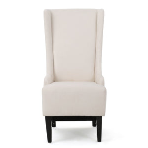 English Elm Dining Chair Tall Wingback Upholstered Seat Birch Legs Contemporary Statement Piece N769P386662W