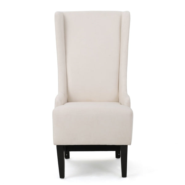 English Elm Dining Chair Tall Wingback Upholstered Seat Birch Legs Contemporary Statement Piece N769P386662W