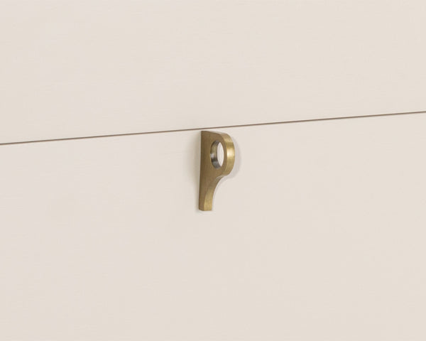 Sunpan Celine Dresser - Elegant Rubberwood Design with Antique Brass Feet for a Stunning Bedroom Upgrade Cream