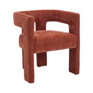English Elm United We Win Chenille Barrel Accent Armchairs Set of Two for Living Room Dining Orange W1568P389272