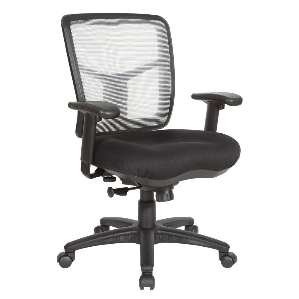 OSP Home Furnishings White Mesh Back Ergonomic Task Chair with Breathable Support and Cushioned Seat for Home Office 92555-9206