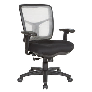 OSP Home Furnishings White Mesh Back Ergonomic Task Chair with Breathable Support and Cushioned Seat for Home Office 92555-9206