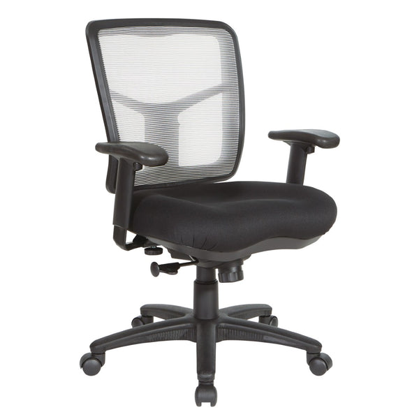 OSP Home Furnishings White Mesh Back Ergonomic Task Chair with Breathable Support and Cushioned Seat for Home Office 92555-9206