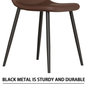 English Elm 55" Modern Mdf Wood Dining Table & 4 Saddle Leather Chairs Set - Eco-Friendly, Stylish & Durable! W2189S00712