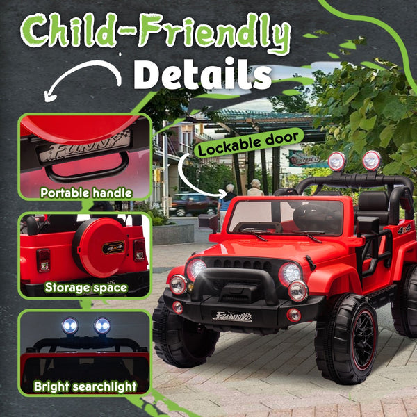 English Elm 24v Kids Electric Ride on Car with Parental Remote Rear Suspension and Bluetooth Audio Red W1578P228745
