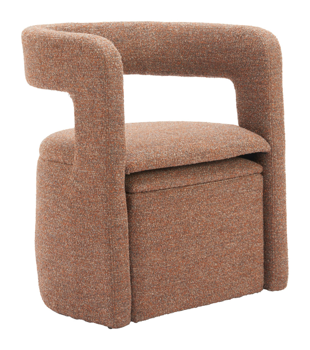Zuo Modern Atria Accent Chair & Ottoman In Tawny Brown - Chic, Modern Design For Stylish Hospitality Spaces Brown 100% Polyester,Plywood 110848-zuo-modern