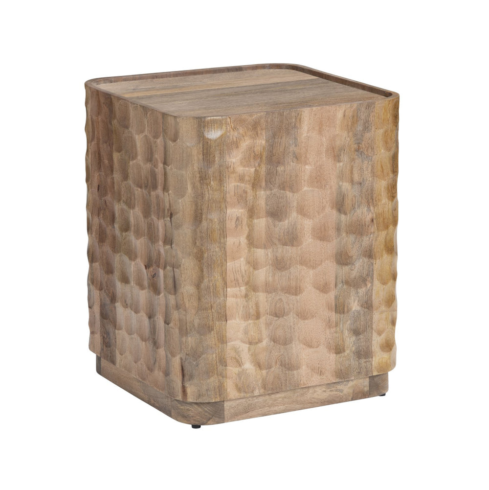Crestview Collection Coastal Accent Table - Rustic Solid Mango Wood With Unique Dimpled Texture For Modern Living Spaces Brown Solid Wood Cvfnr4816