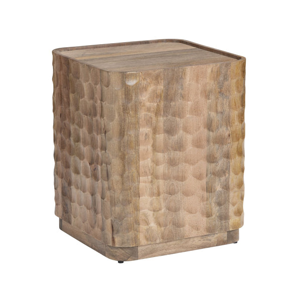Crestview Collection Coastal Accent Table - Rustic Solid Mango Wood With Unique Dimpled Texture For Modern Living Spaces Brown Solid Wood Cvfnr4816