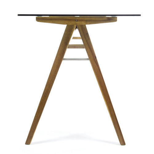 English Elm Christopher Knight Home® - Computer Mid-Century Desk with Tempered Glass Top, Acacia Wood A-Frame, Durable Modern Office Table N770P330600T